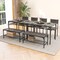 Industrial Style Rectangular Kitchen Table with Bench and Chairs - 43" x 26" x 30"